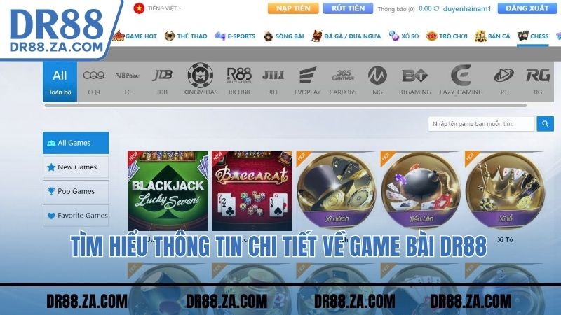 Tìm hiểu thông tin chi tiết về game bài DR88